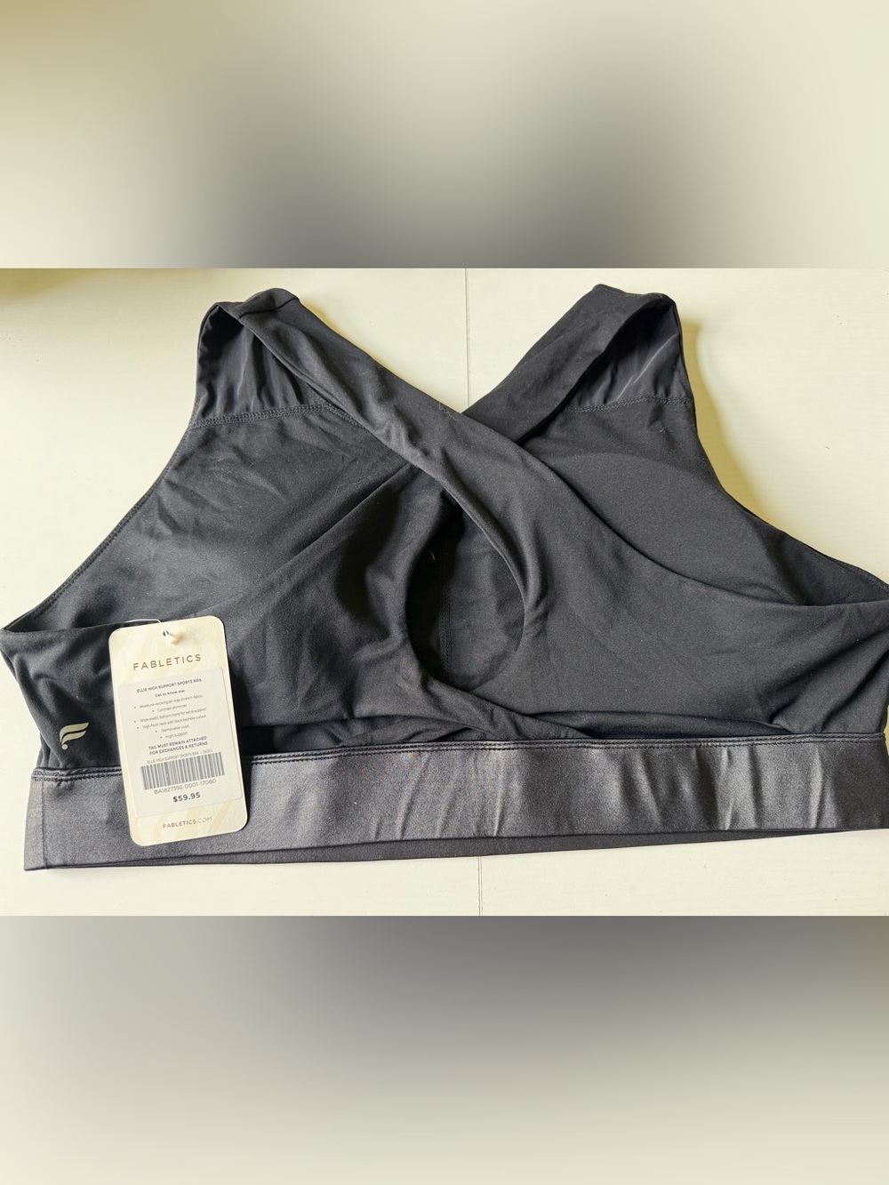 Fabletics Ellie Black 2x High Support Racerback Sports Bra - Picture 3 of 5